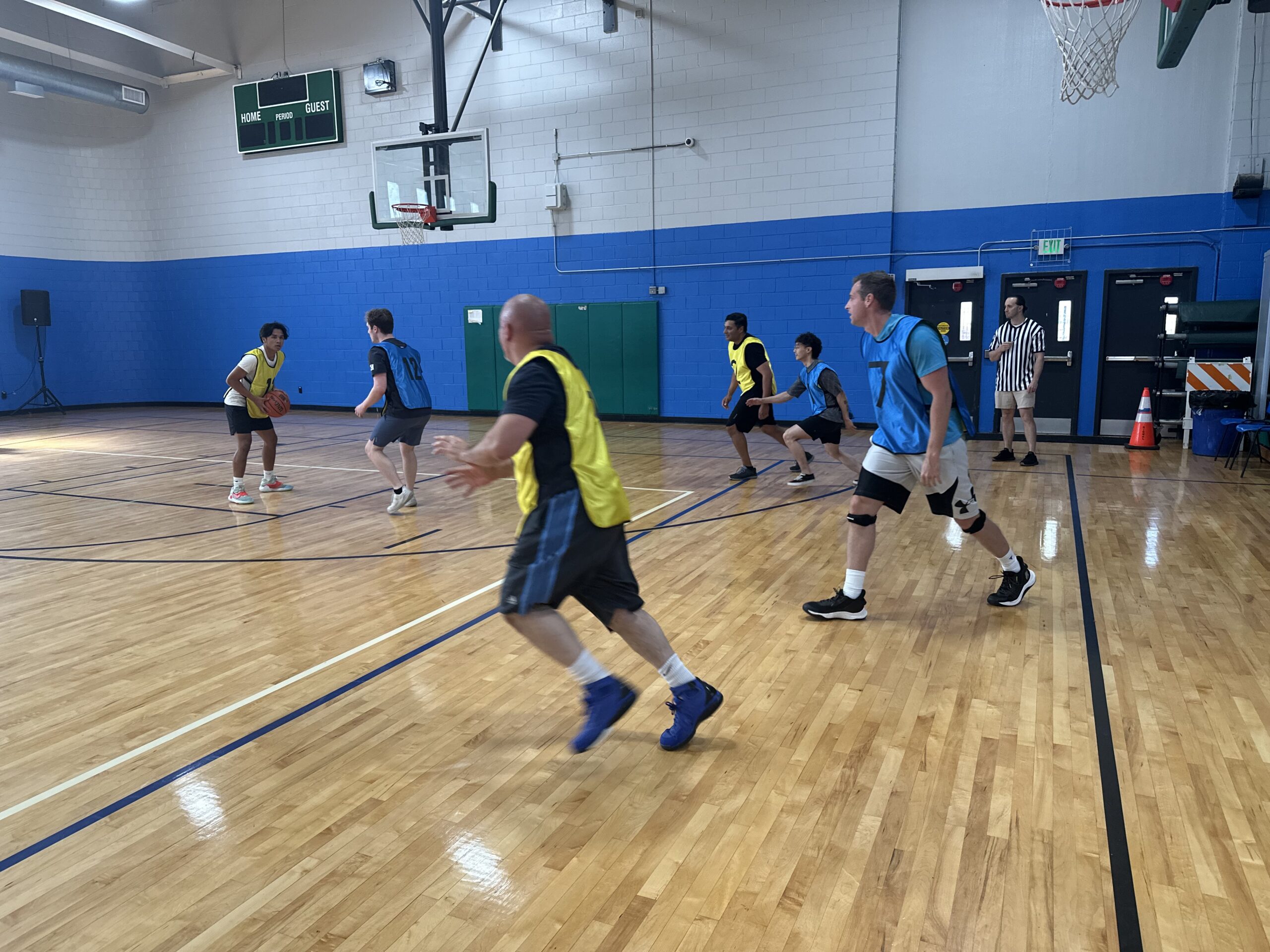 Basketball game action